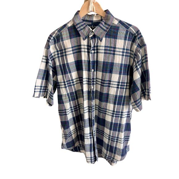 Ralph Lauren Blake XL Plaid Short Sleeve Button Down Shirt 100% Cotton - Picture 2 of 5